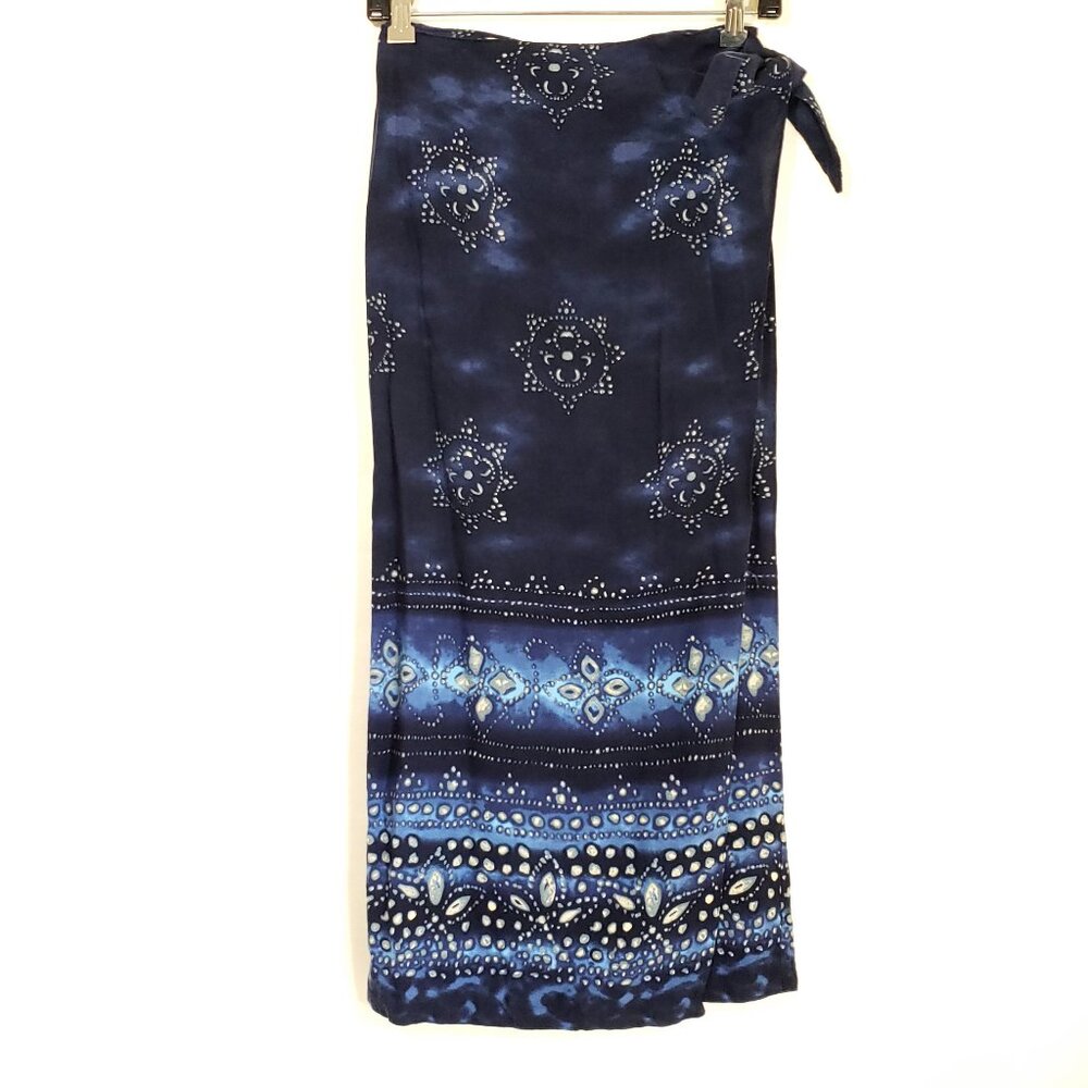 Fashion Bug Blue Wrap Maxi Skirt Resort Wear